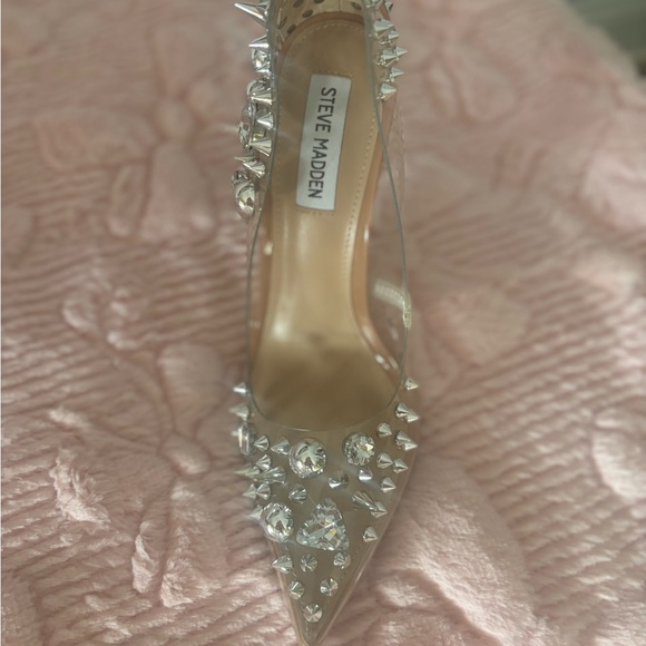 Steve Madden Clear Studded Heels - Picture 3 of 5
